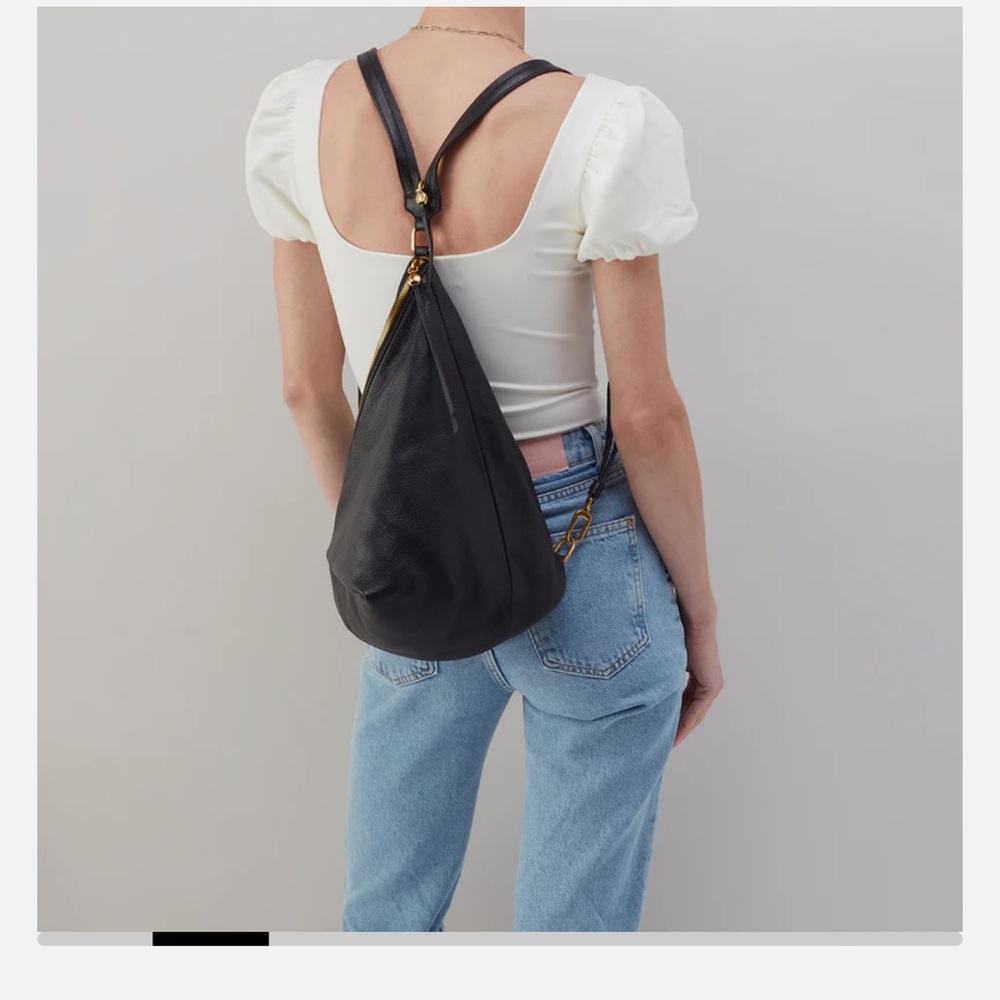 HOBO Convertible swing  Black Leather Women's Bag WORN ONCE - Picture 6 of 8